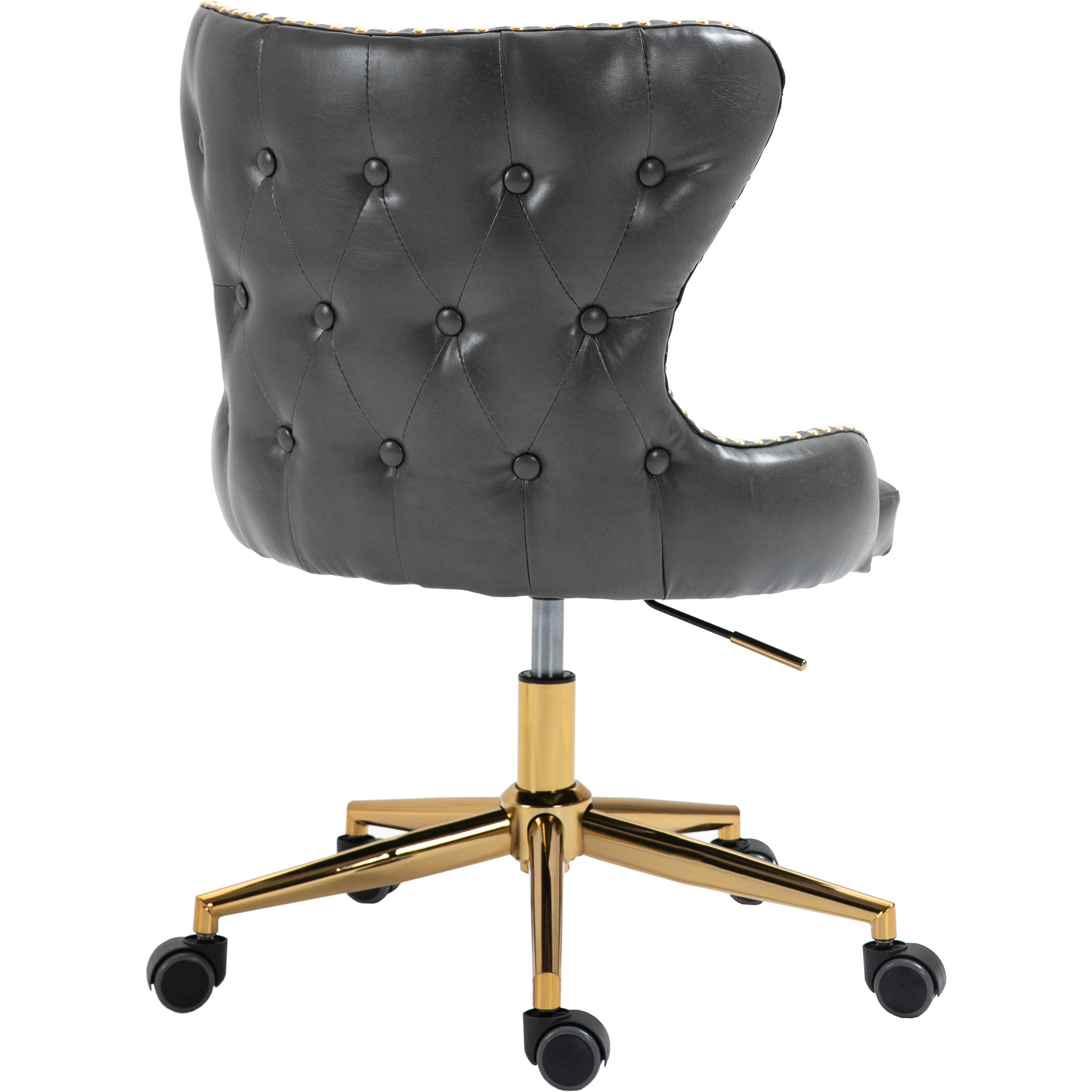 Meridian Hendrix Grey Vegan Leather Office Chair