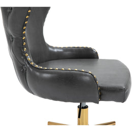 Meridian Hendrix Grey Vegan Leather Office Chair