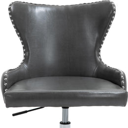 Meridian Hendrix Grey Vegan Leather Office Chair
