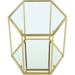 Meridian Sei Brushed Gold End Table