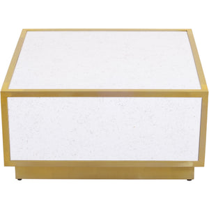 Meridian Glitz White Faux Marble Coffee Table