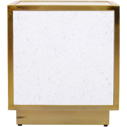 Meridian Glitz White Faux Marble End Table