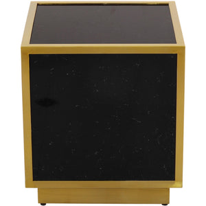 Meridian Glitz Black Faux Marble End Table