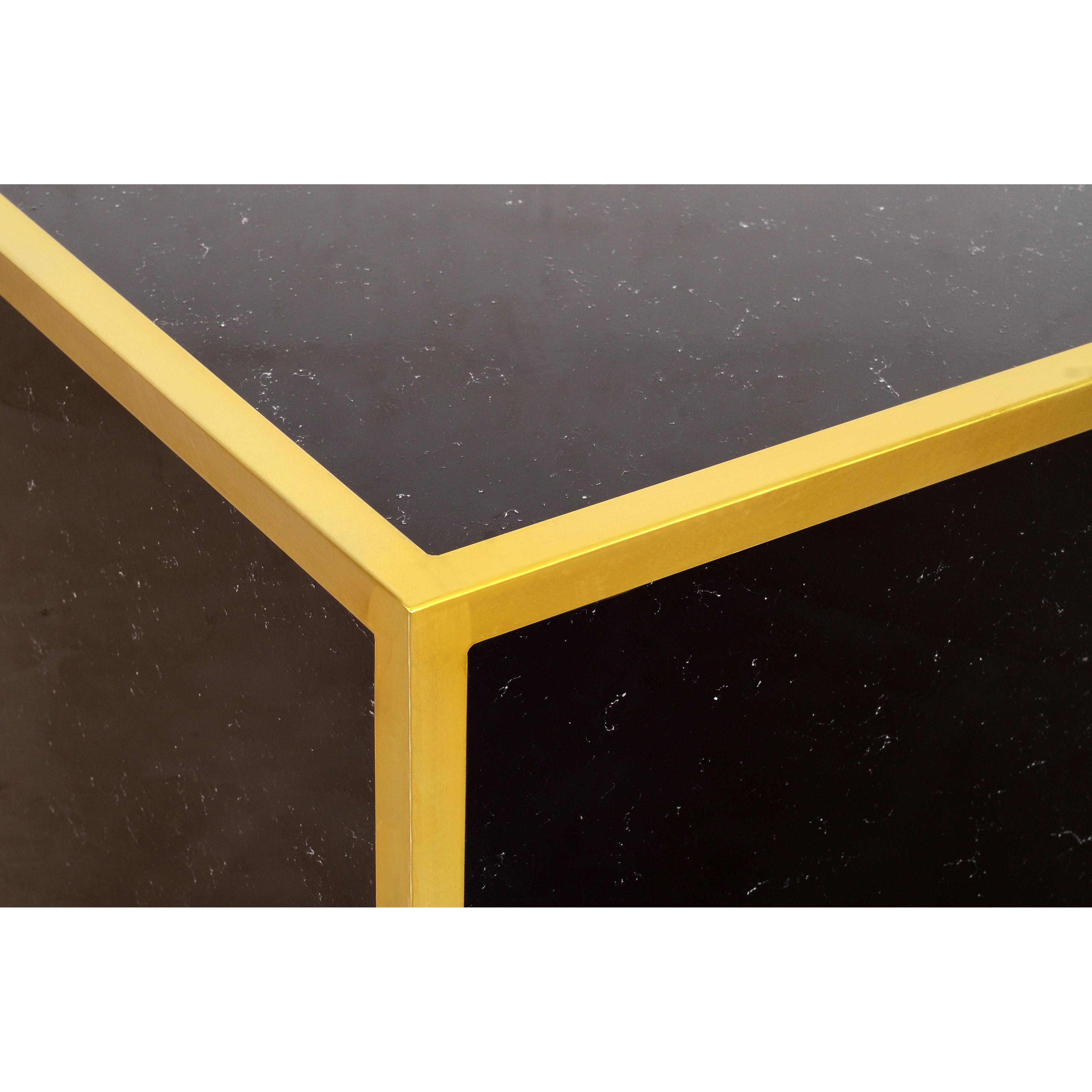 Meridian Glitz Black Faux Marble Coffee Table