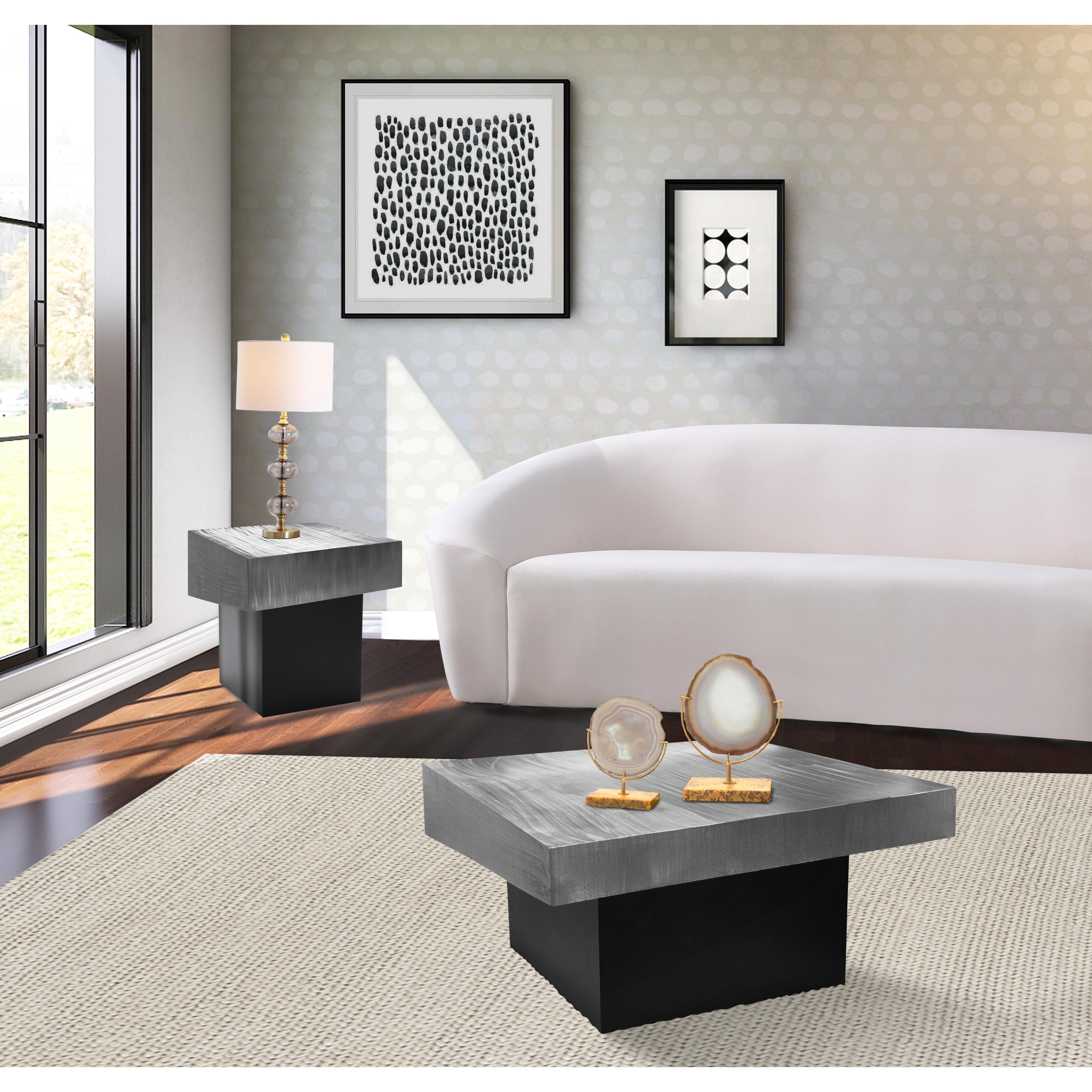 Meridian Palladium Silver End Table