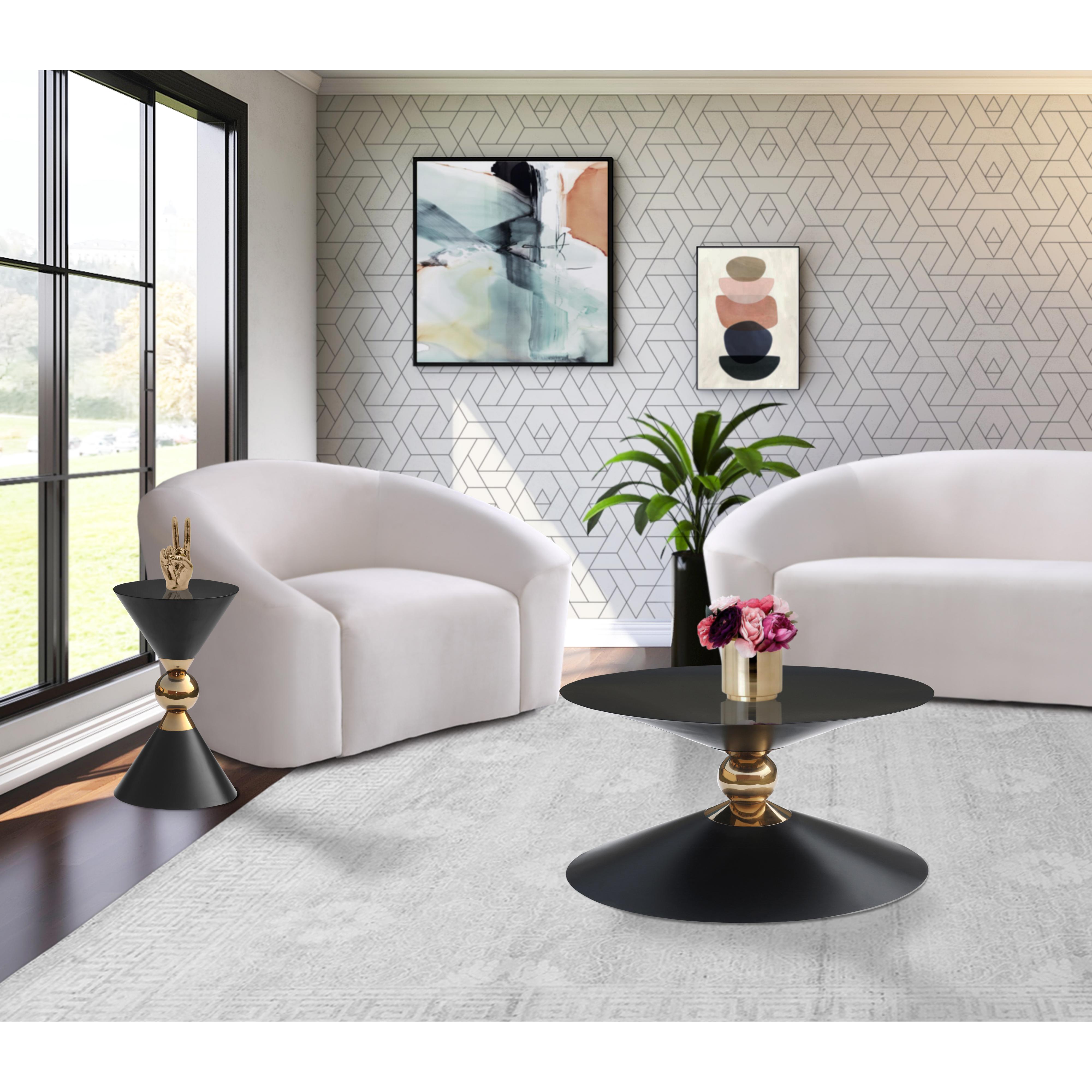 Meridian Malia Black / Gold End Table