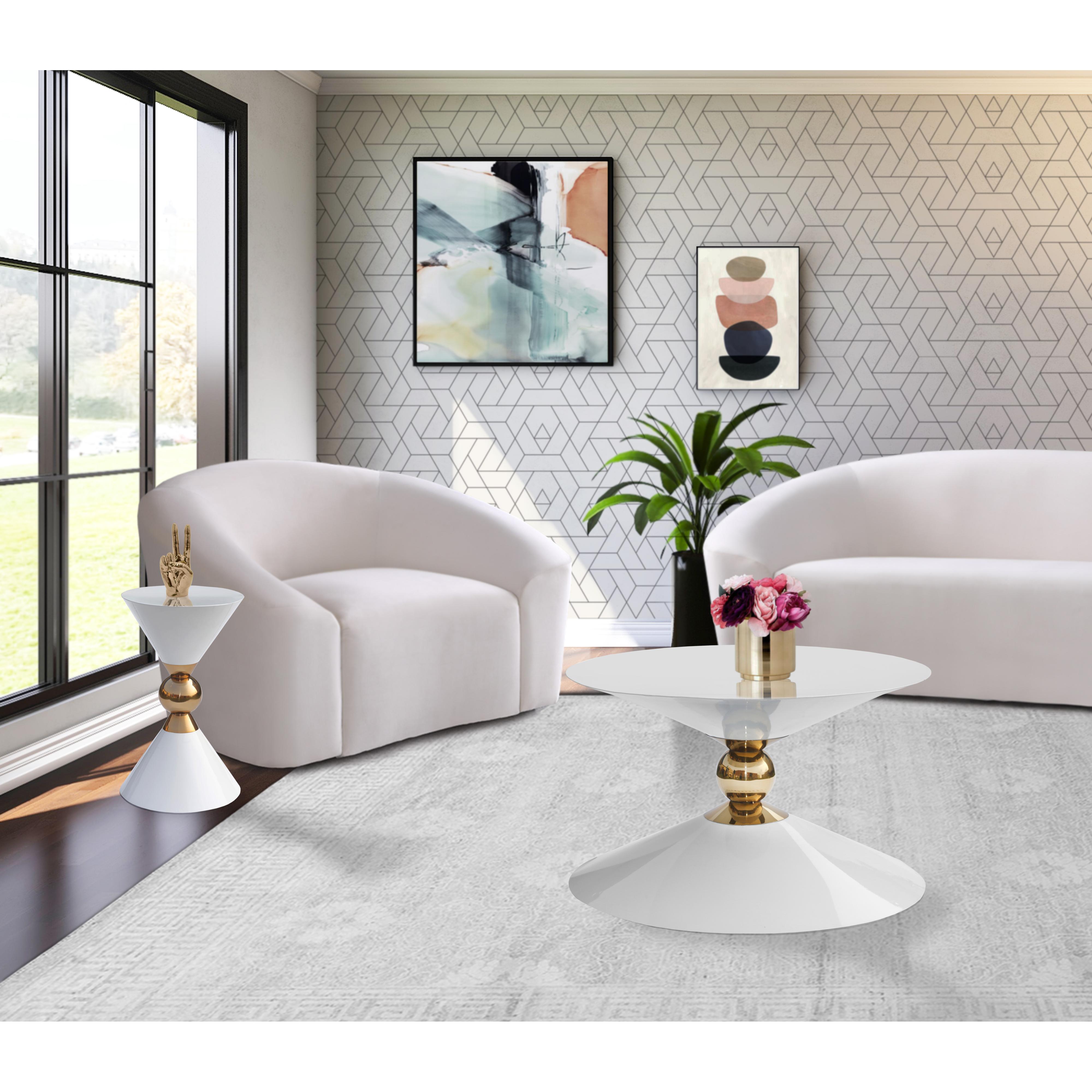 Meridian Malia White / Gold Coffee Table