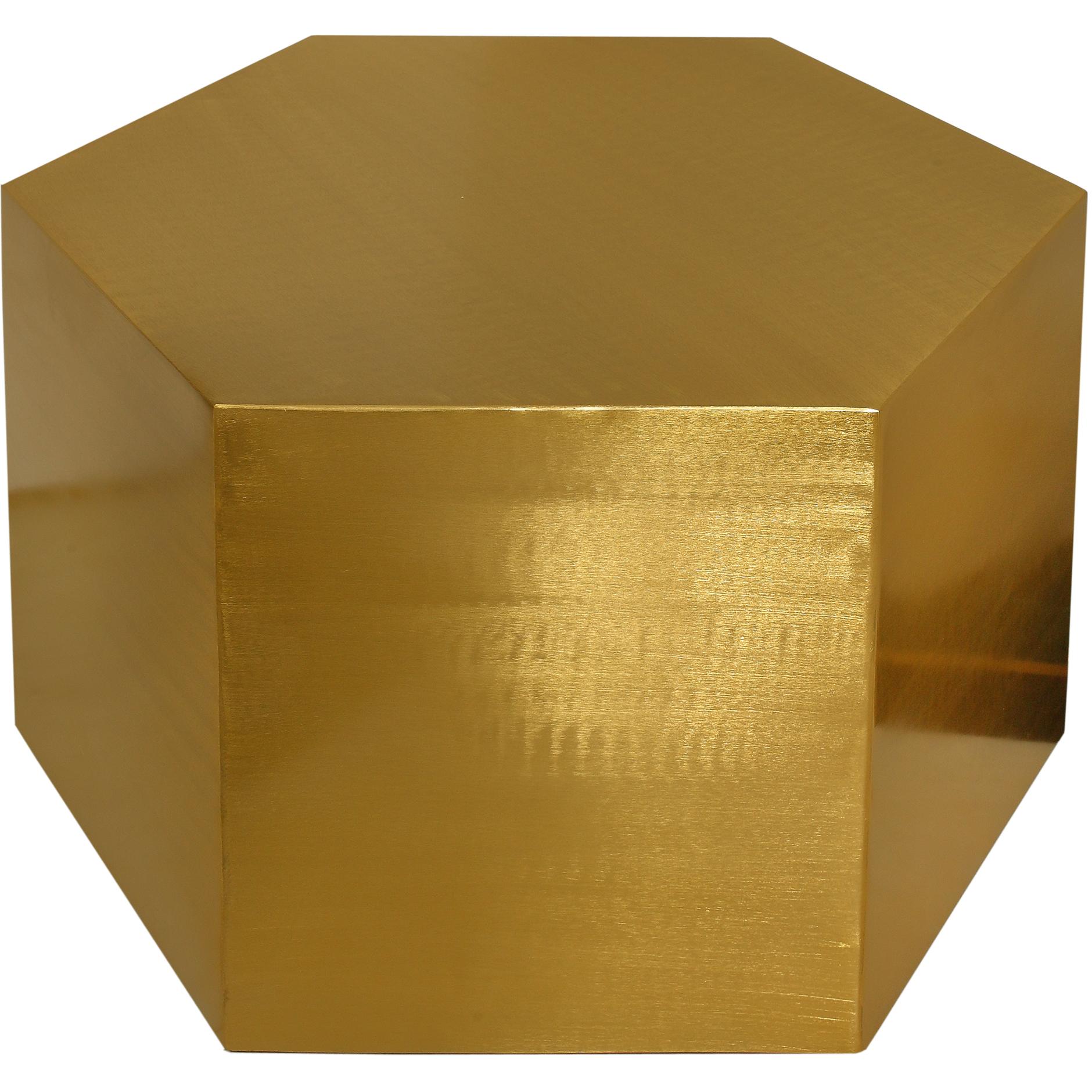 Meridian Hexagon Brushed Gold Coffee Table