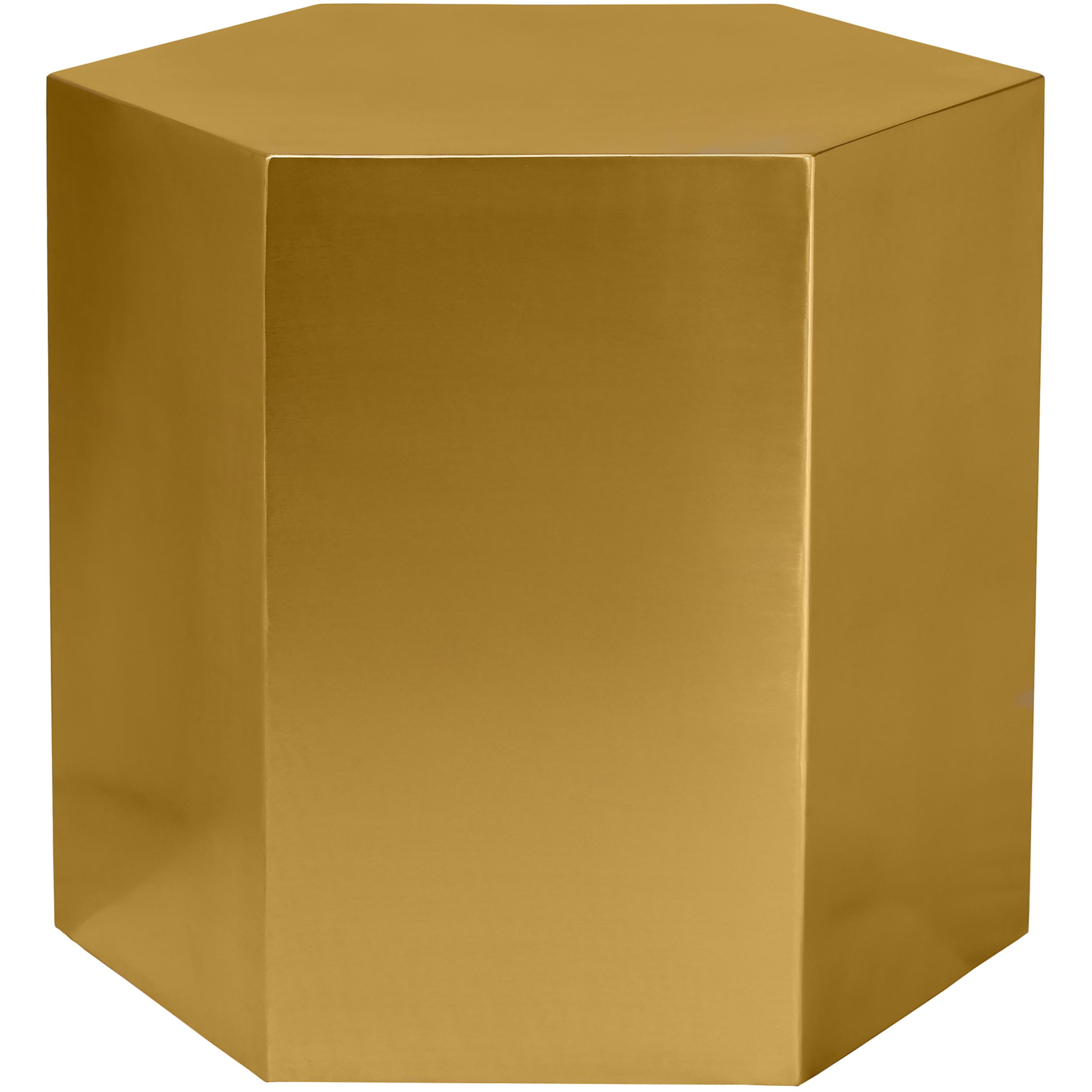 Meridian Hexagon Brushed Gold End Table