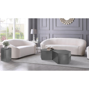 Meridian Hexagon Brushed Chrome Coffee Table