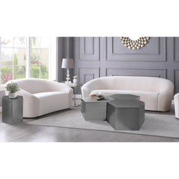 Meridian Hexagon Brushed Chrome Coffee Table