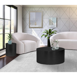 Meridian Cylinder Matte Black End Table