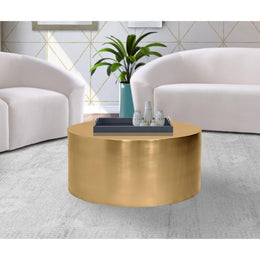 Meridian Cylinder Brushed Gold Coffee Table