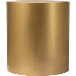 Meridian Cylinder Brushed Gold End Table