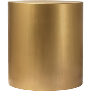 Meridian Cylinder Brushed Gold End Table