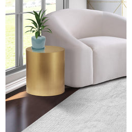 Meridian Cylinder Brushed Gold End Table