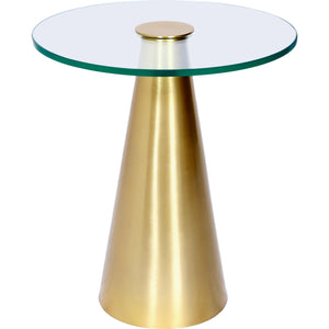 Meridian Glassimo Brushed Gold End Table