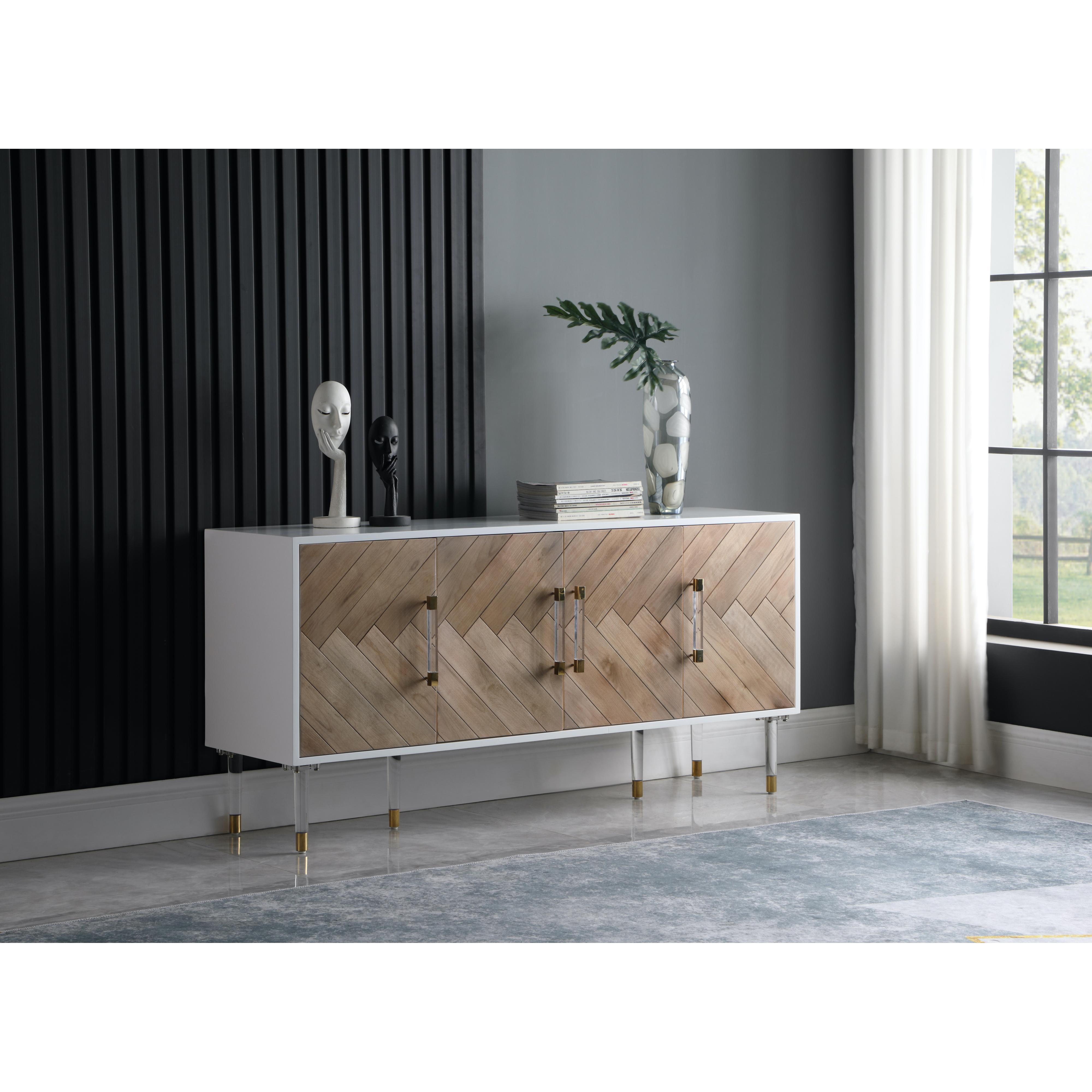 Meridian Jive White Lacquer Sideboard/Buffet