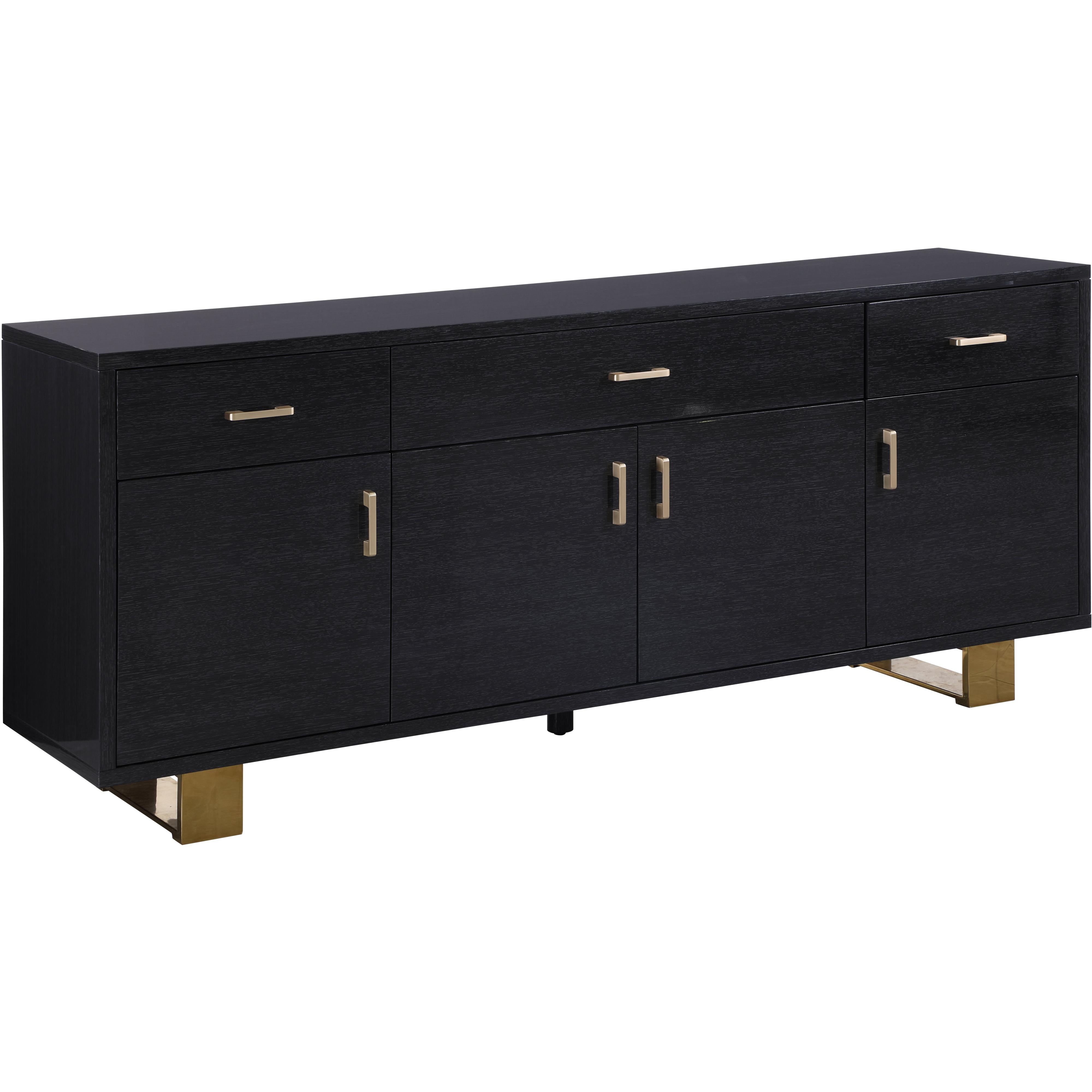 Meridian Excel Grey Oak Veneer Lacquer Sideboard/Buffet
