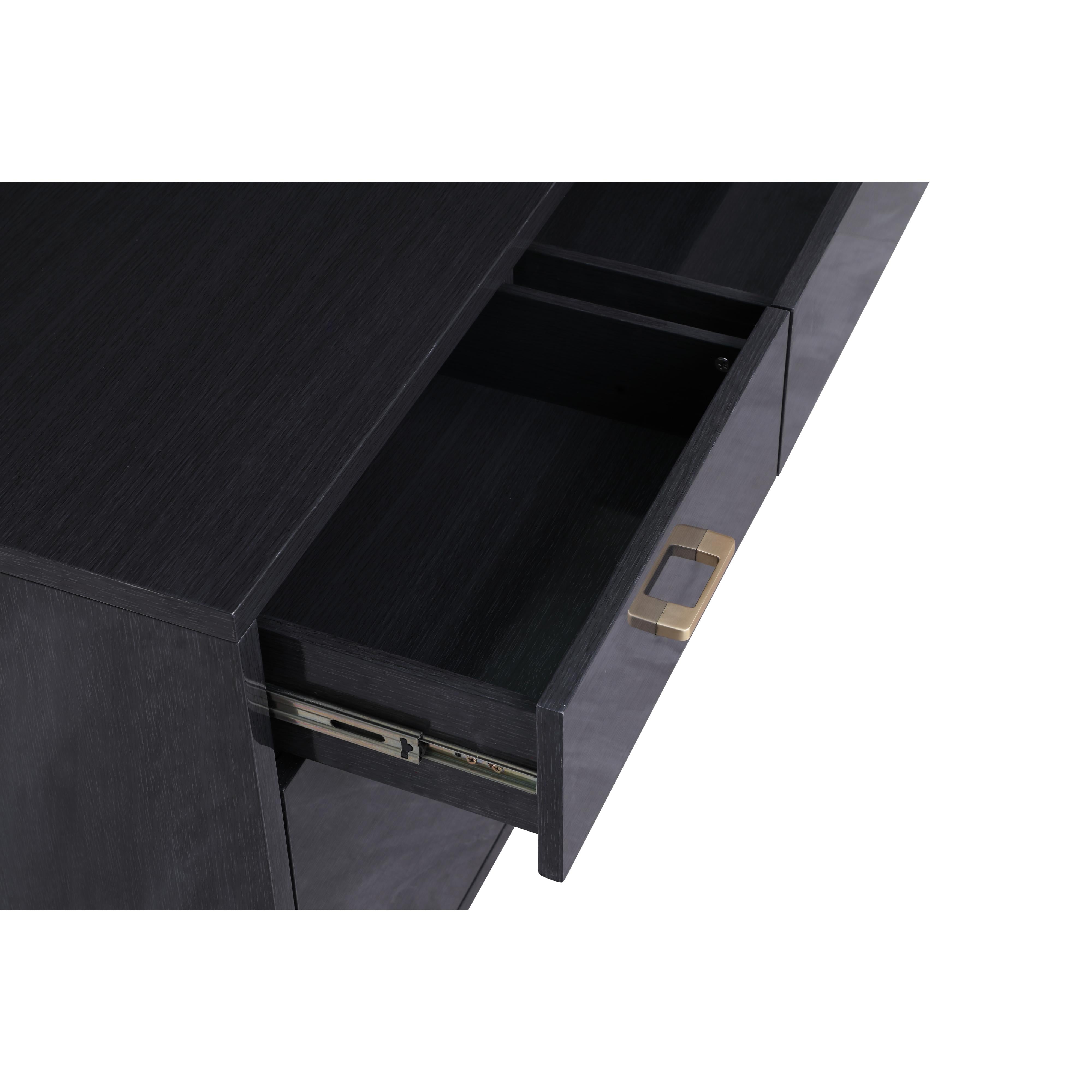 Meridian Excel Grey Oak Veneer Lacquer Sideboard/Buffet