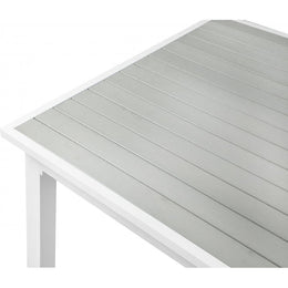 Meridian Nizuc Grey Wood Look Accent Paneling Outdoor Patio Extendable Aluminum Dining Table