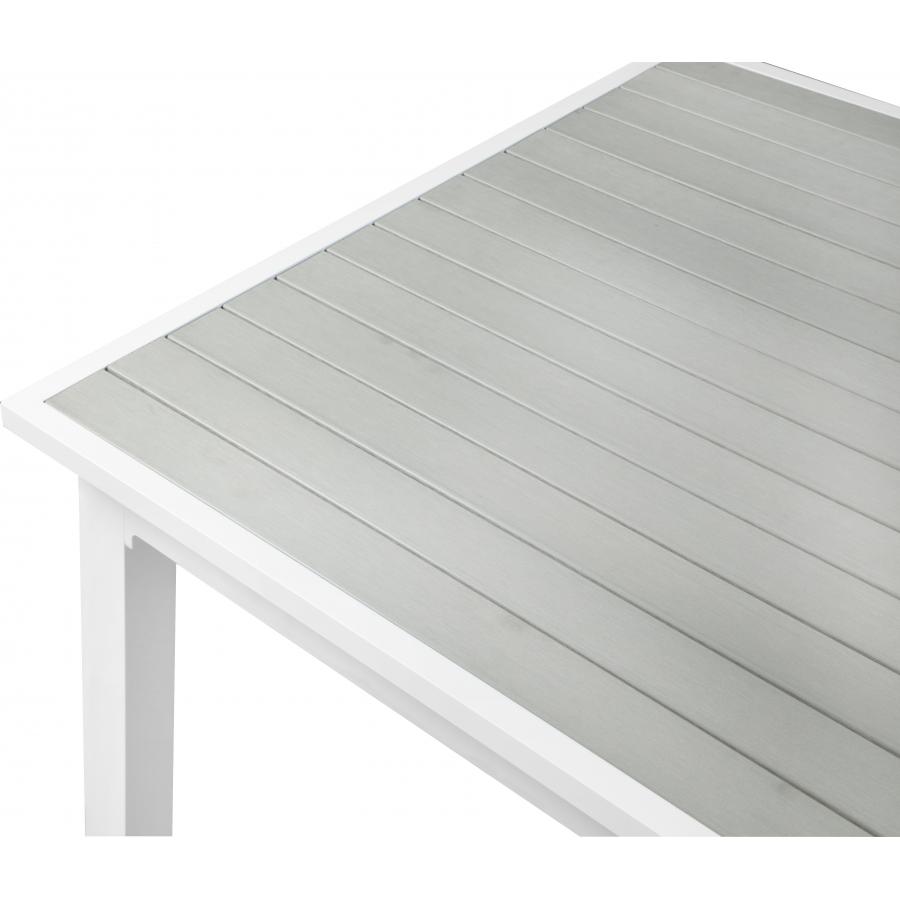 Meridian Nizuc Grey Wood Look Accent Paneling Outdoor Patio Extendable Aluminum Dining Table