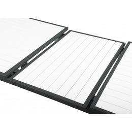 Meridian Nizuc White Wood Look Accent Paneling Outdoor Patio Aluminum Dining Table