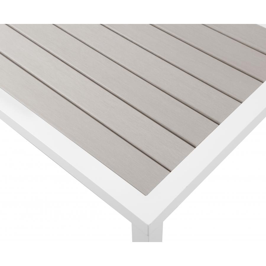 Meridian Nizuc Grey Wood Look Accent Paneling Outdoor Patio Aluminum End Table