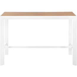 Meridian Nizuc Brown Wood Look Accent Paneling Outdoor Patio Aluminum Rectangle Bar Table