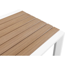 Meridian Nizuc Brown Wood Look Accent Paneling Outdoor Patio Aluminum Rectangle Bar Table