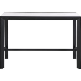 Meridian Nizuc White Wood Look Accent Paneling Outdoor Patio Aluminum Rectangle Bar Table