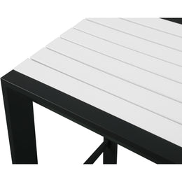 Meridian Nizuc White Wood Look Accent Paneling Outdoor Patio Aluminum Rectangle Bar Table