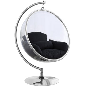 Meridian Luna Black Durable Fabric Acrylic Swing Chair