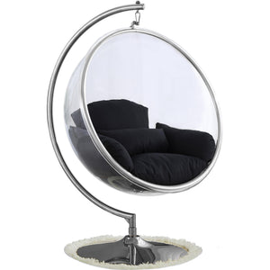 Meridian Luna Black Durable Fabric Acrylic Swing Chair