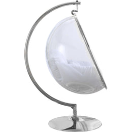 Meridian Luna White Durable Fabric Acrylic Swing Chair