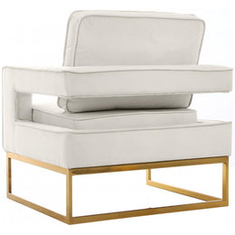 Meridian Noah Cream Velvet Accent Chair
