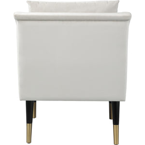 Meridian Elegante Cream Velvet Accent Chair