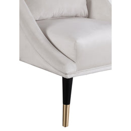 Meridian Elegante Cream Velvet Accent Chair