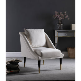 Meridian Elegante Cream Velvet Accent Chair