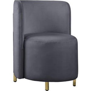 Meridian Rotunda Grey Velvet Accent Chair