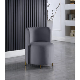 Meridian Rotunda Grey Velvet Accent Chair