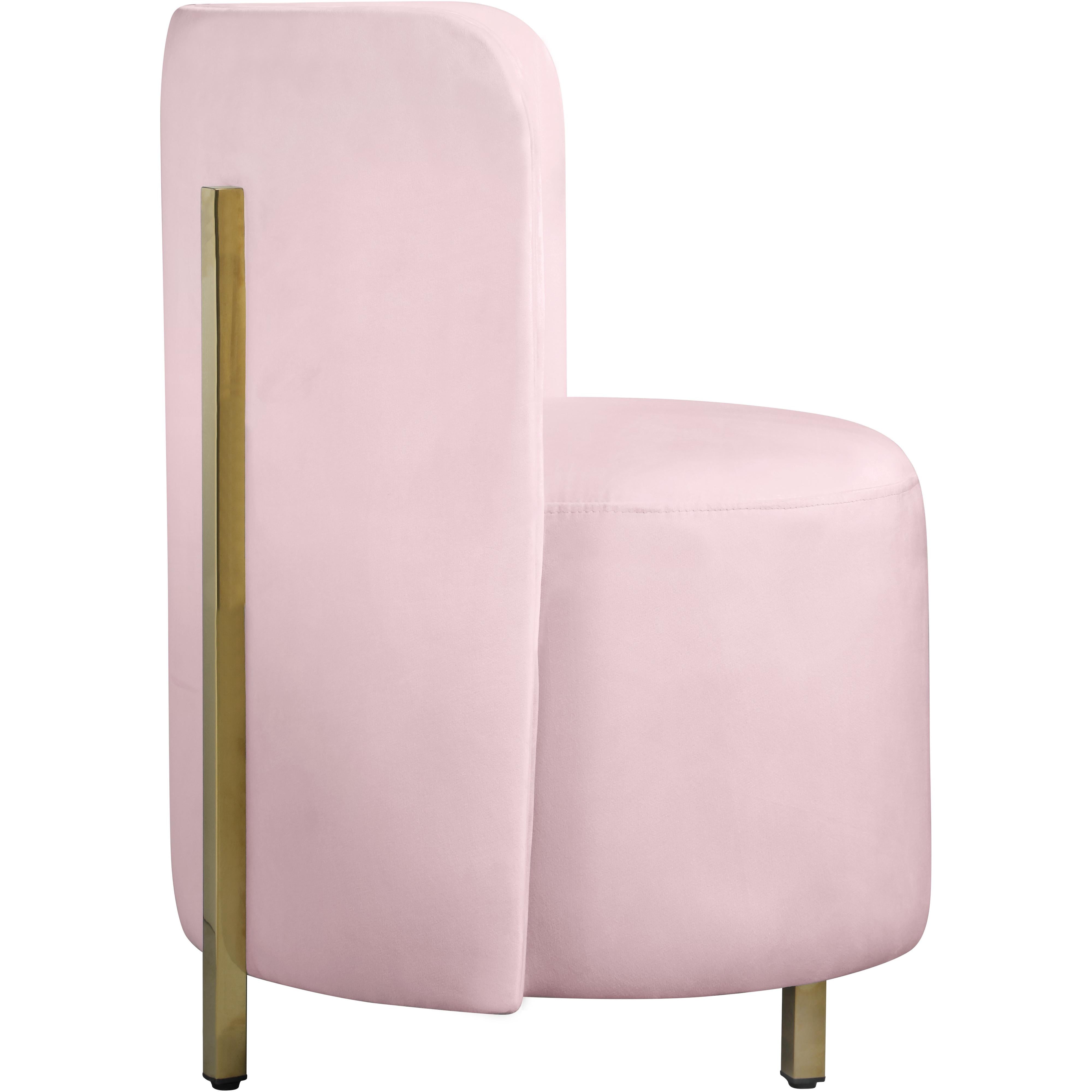 Meridian Rotunda Pink Velvet Accent Chair
