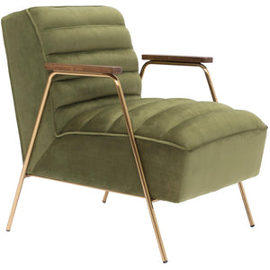 Meridian Woodford Olive Velvet Accent Chair