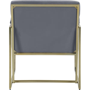 Meridian Wayne Grey Velvet Accent Chair