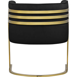 Meridian Rays Black Velvet Accent Chair