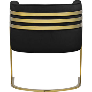 Meridian Rays Black Velvet Accent Chair