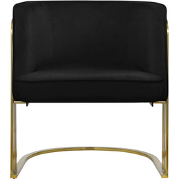 Meridian Rays Black Velvet Accent Chair