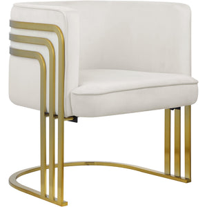 Meridian Rays Cream Velvet Accent Chair