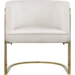 Meridian Rays Cream Velvet Accent Chair