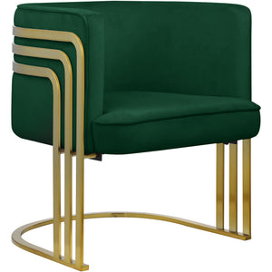 Meridian Rays Green Velvet Accent Chair